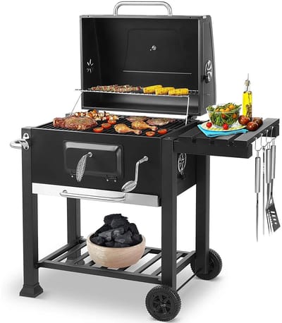 CYRO - Houtskoolbarbecues - Bbq Houtskool - Barbecue - Bbq - XXL - Geventileerd - Houtskoolgrill - 3 Grillroosters - Zwart