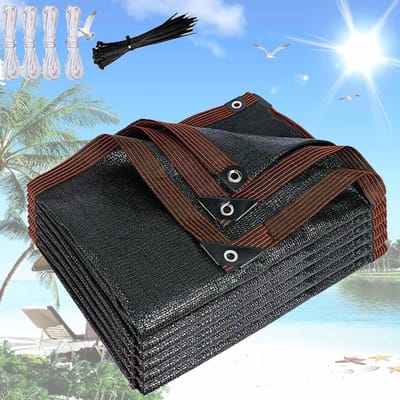 Schaduwdoek Tuin - Zonnedoek Pergola - Terras Overdekken - Hittebescherming UV - 6x10ft tot 32x82ft - Zwart