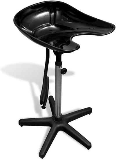 Haarwasbak - Mobiele Wastafel - Professioneel Kapperswerk - Verstelbare Hoogte Hoek - 92-102 cm - Zwart