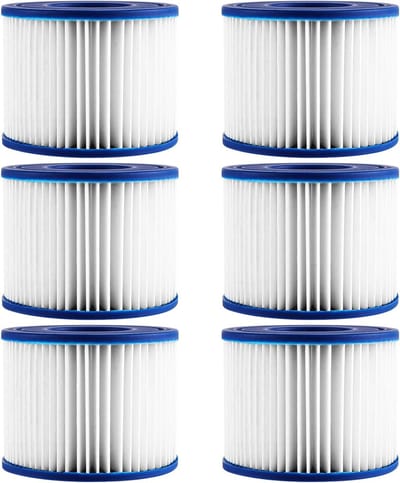 Set van 6 Vervangende Filters voor Zwembaden en Whirlpool, Ideaal voor Lay-Z-Spa en Bestway, Hoogwaardige Filterpatronen voor Schone Waterkwaliteit en Optimale Filtratie