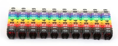 MTTproducts- Draadnummermarkering Clip-on-ontwerp - Kabelmarkering - 100 Stuks - Geschikt voor 0,75-6 mm² - Duurzaam kunststof - Cijfers 0-9