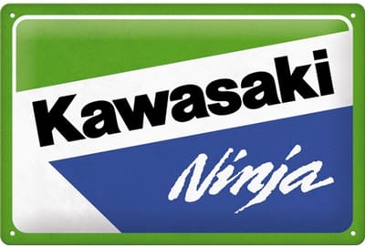 Metalen Wandbord 20x30 cm Kawasaki - Ninja Motor in Reliëf uitgevoerd