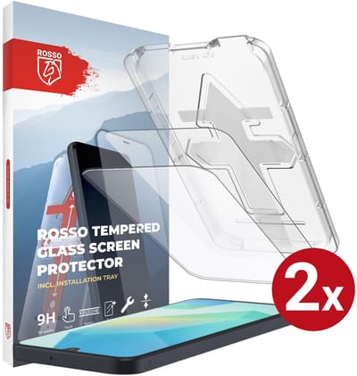 Rosso Screenprotector Geschikt voor Samsung Galaxy A16 | 9H Tempered Glass | Beschermglas | Glasplaatje | Case Friendly | Met Installatietray | Eenvoudige montage | 2-Pack