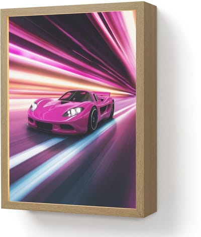Wandlamp 30x40 cm - Oplaadbaar - Raceauto - Roze - Neon - Wandlampen binnen woonkamer - Slaapkamer lamp - Decoratieve nachtlamp - Vloerlamp draadloos