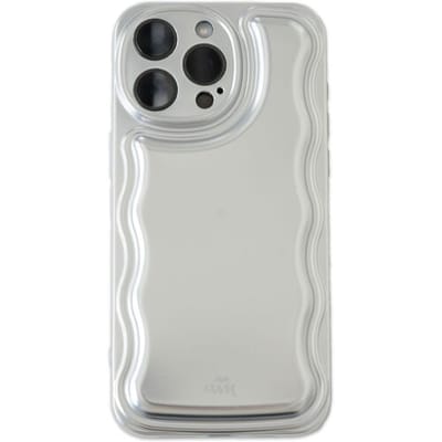 xoxo Wildhearts Wavy case Silver telefoonhoesje - Geschikt voor iPhone 14 - Golvend hoesje - Silicone case met golven - Zilver