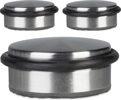 3 x deurstopper - deurstop edelstaal - deurbuffer- zilver - antislip onderkant
