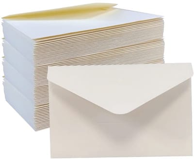 Dailygoods - WYAN Kraftpapieren Enveloppen - Pak van 80 Kleine Witte Envelop, Mini Witte Envelop voor Visitekaartjes, Geschenken, Wenskaarten, Bruiloften, Zaken, Uitnodigingen (Kaarten Niet Inbegrepen)