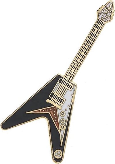 Speldje Flying V Gitaar, zwart