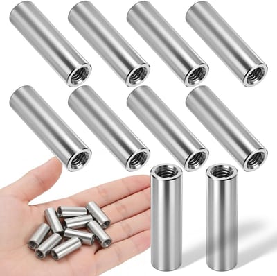 Draadgewrongen sleeves voor M6 schroeven, 30 mm lengte, ideaal voor bevestigingen en montage