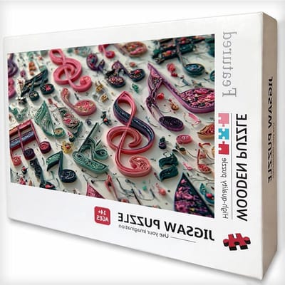 Houten Muziekpuzzel - Kleurpuzzel Volwassenen - Ontspannende Vrije Tijd - Achterkant met Letters - 122 x 81 cm - Gedetailleerd Kleurverloop