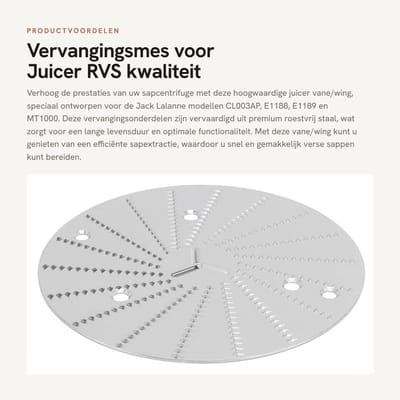 Dailygoods- Juicer Mes Vervanging - Vleugel/Van - Roestvrij Staal - Eenvoudige Installatie - Compatibel met CL003AP E1188 E1189 MT1000 - Professionele Kwaliteit - Juicer Onderdeel