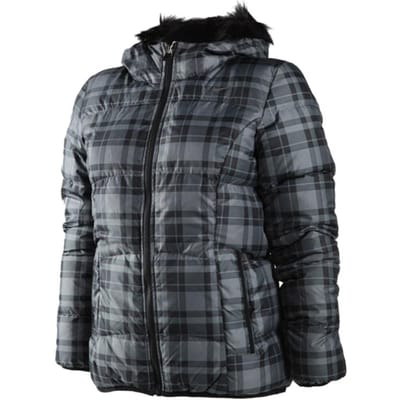 Nike FW22 Ruit Kleurblok Omkeerbare Donsjas met Capuchon Dames Jassen Grijs 506080-021 M gray