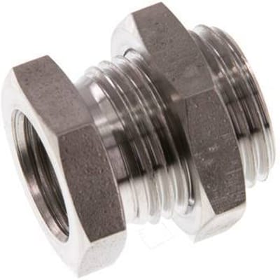 G 3/8'' x G 1/2'' F/M RVS Schotdoorvoer Koppeling 40 Bar - FL2S-FM-ST-038G-012G-B