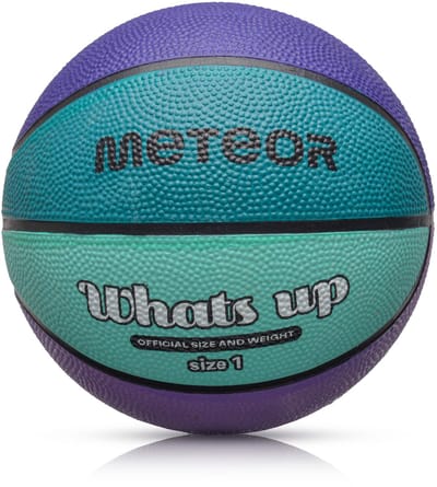Meteor - Basketbal What's up - Maat 1 - Paars/Turquoise - Antislip - Rubber - Voor binnen en buiten