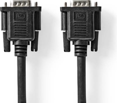Nedis VGA-Kabel - VGA Male - VGA Female 15p - Vernikkeld - Maximale resolutie: 1280x800 - 3.00 m - Rond - ABS - Zwart - Envelop