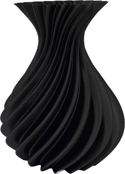 Veluro design vaas – Decoratieve vaas - Zwart - 3d geprinte vaas – geschikt voor droogbloemen - 20CM