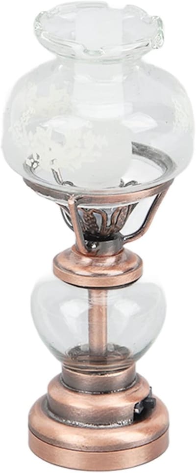 Miniatuur Kandelaarlicht voor Poppenhuis, Batterij-aangedreven Vintage Decoratieve Lamp 1/12 Schaal, Perfect voor Interieurdecoratie