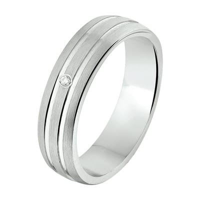 Gerhodineerd Zilver Ring A304 - 5 Mm 0.01Ct H Si 1315566