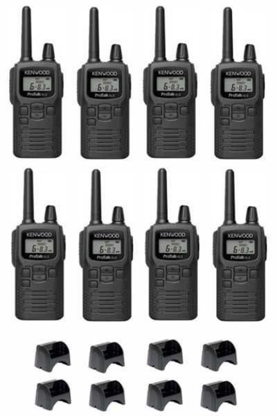 Set van 8 Kenwood PKT-300 ProTalk XLS IP52 PMR446 mini portofoons