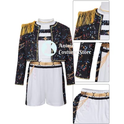 Populaire Rumi Cosplay Kostuums, Cosplay Print Sets, Podiumoptreden Kostuums, Halloween Feest Kostuum Sets 130cm zwart