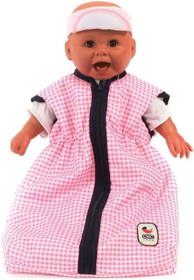 Poppen slaapzak - Poppenaccessoire - Poppen verzorgen - Met rits - Tot 55 cm - Roze