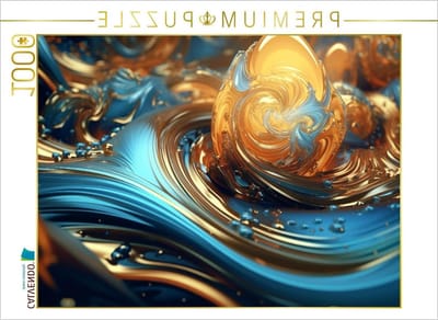 Abstracte Kunst Legpuzzel - Fotopuzzel Organische Vormen - Ontspannend Puzzelplezier - Hoogwaardige Pasvorm - 64 x 48 cm - Meerkleurig