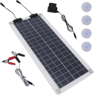 Zonne Acculader - Druppellader Paneel - Accu Onderhoud - Waterdicht Ontwerp - 100W - Zwart