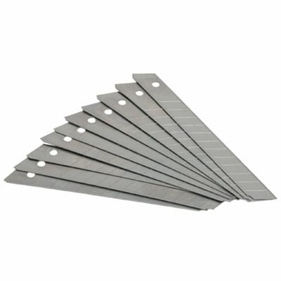 10x Afbreekmesjes 9 mm – Reserve Messen Voor Breekmes – 10 Stuks Per Set – Scherp En Nauwkeurig – Geschikt Voor Snijwerk, Hobby, Werkplaats En Doe-Het-Zelf Gebruik [10827]
