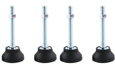 Dailygoods- Meubelnivelleringspoten Heavy Duty - Meubelpoten set van 4 - Verstelbaar tot 50 mm - Draagvermogen 80 kg - Ronde basis met rubberen pad - Stabiliteit op oneffen vloeren