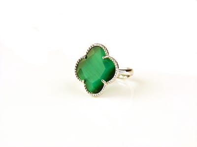 model Fiori ring in zilver donkergroen