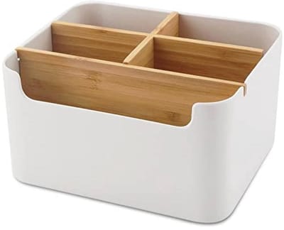 Bureau-organizer met 5 Vakken van Bamboe - Organiseer Je Bureau
