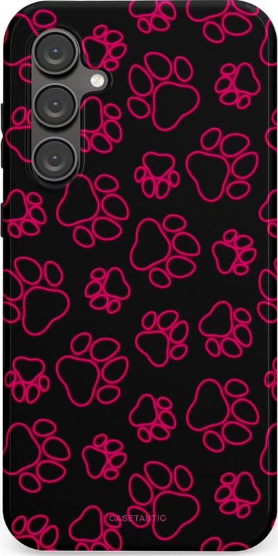 Casetastic Hoesje Geschikt voor Samsung S23 FE - Stijlvolle Beschermende Duo-layer Case - Neon pootjes