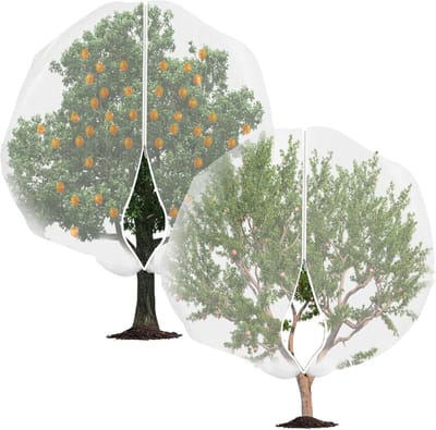 2 stuks Plantenbeschermingsnetten – Hoezen voor Fruitbomen – Vogelwerende Netten – Beschermhoezen van Gaas – Met Ritsen Trekkoorden – Duurzaam Vogelnet voor Tuimgroenten, Bomen, truiken – 1.2*1.8m – Wit