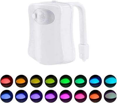 Toilet Licht - Nachtlampje Sensor - Bewegingsactivatie - 8 Kleuren - 7x6.5x1.7cm - Wit
