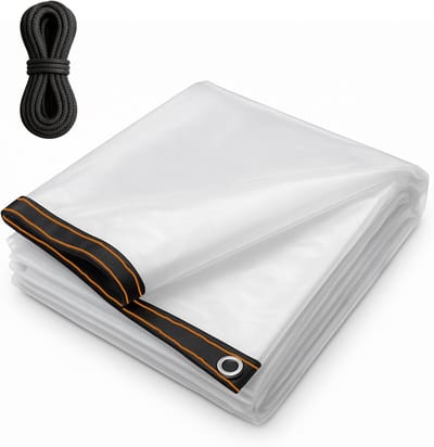 Zware Waterdichte Transparante Zeil 2.5m x 4m - Versterkte PE Tarp voor Tuin, Kassen en Meubels met Grommets en Touw