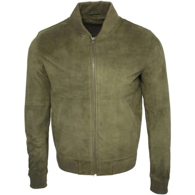 Varsity zacht suède leren bomberjack