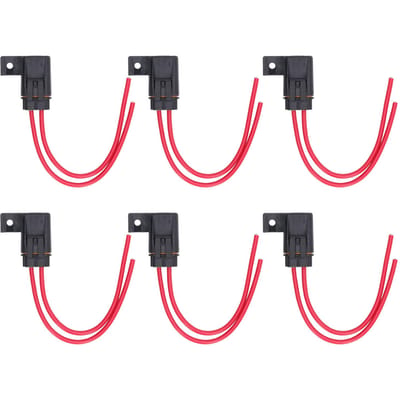 6 Pièces Porte-fusible en ligne IP66 Étanche 12AWG 30A Lame Faisceau de câblage pour Bateau Voiture