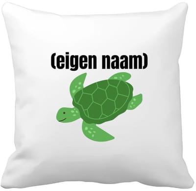 Akyol - schildpad met eigen naam Kussen hoes - Schildpad - schildpad liefhebbers - iemand die houdt van schildpadden - verjaardag - cadeau - kado - geschenk - 40 bij 40 cm