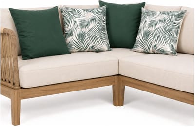Anna Collection Bank/sier/tuin kussens - binnen/buiten - set 4x stuks - groen/palm print - 45 x 45 cm