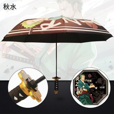 Perfect One Piece Zoro Demon Slayer Katana Paraplu Zonnige Opvouwbare Parasol Anime Tanjirou Kimetsu No Yaiba Samurai Katana Zwaard Paraplu's