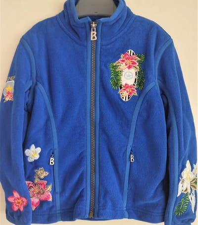 Bogner Nehle Fleece trui met borduursels - Blauw - Maat M/L  / 128-134