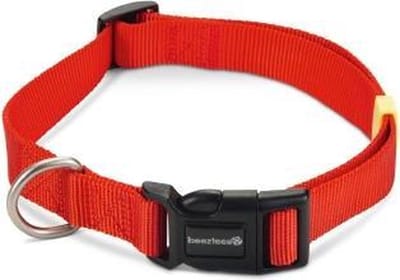 Beeztees nylon halsband Uni rood 48 - 70 cm x 25 mm