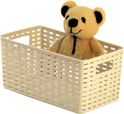Plasticforte Opbergmand - Kastmand - rotan kunststof - beige - 5 Liter - 15 x 28 x 13 cm