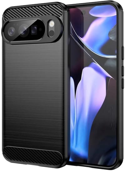 Hoesje geschikt voor Google Pixel 10 Pro XL - Techsuit Carbon Silicone Back Cover - Zwart
