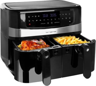 Dubbele Heteluchtfriteuse - Dubbele Airfryer - Gezond Koken - Smart Finish Functie - 2 x 5 Liter - Zwart