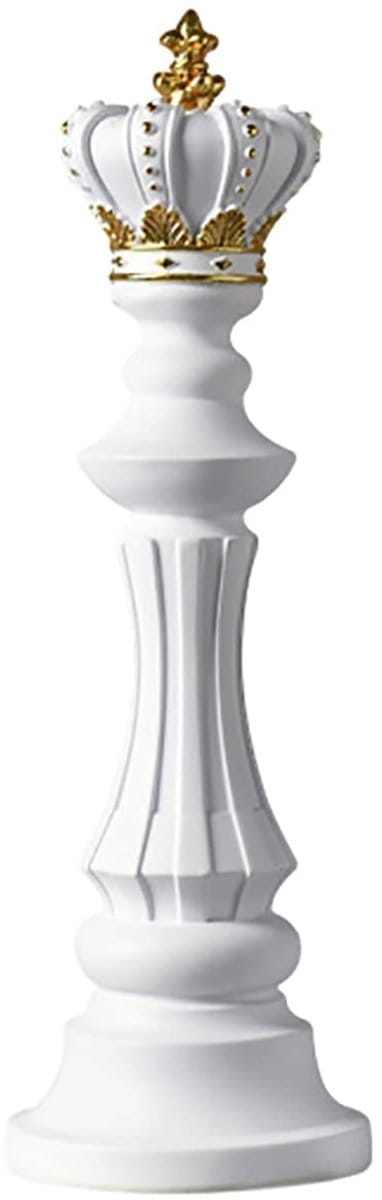 Dailygoods- Schaaksculptuur Hars - Schaakstukken - Decoratie - Ambachtelijke Inrichting - Individuele Verzameling - Witte Koning - Schaakstuk
