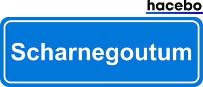 Hacebo - Plaatsnaam Sticker - 29x10 CM - Scharnegoutum sticker - Verkeersborden sticker - grappige cadeaus - Scharnegoutum