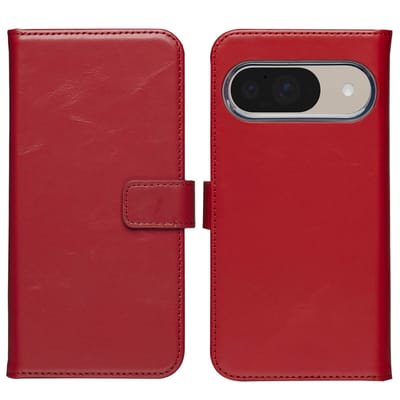 Selencia Hoesje - Geschikt voor Google Pixel 10 / 10 Pro - Echt Lederen Bookcase - Rood
