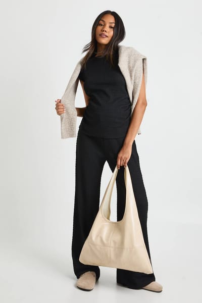 boohoo Dames Zwangerschaps top met textuur & Wijdbenige broek met elastische taille co-ord | Zwart | Maat: 36