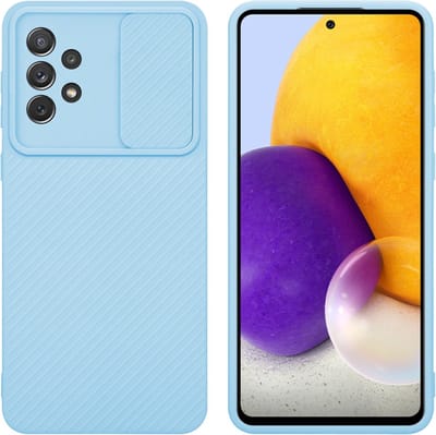 Cadorabo Hoesje geschikt voor Samsung Galaxy A72 4G / 5G in Bonbon Licht Blauw - Beschermhoes van flexibel TPU-silicone Case Cover en met camerabescherming